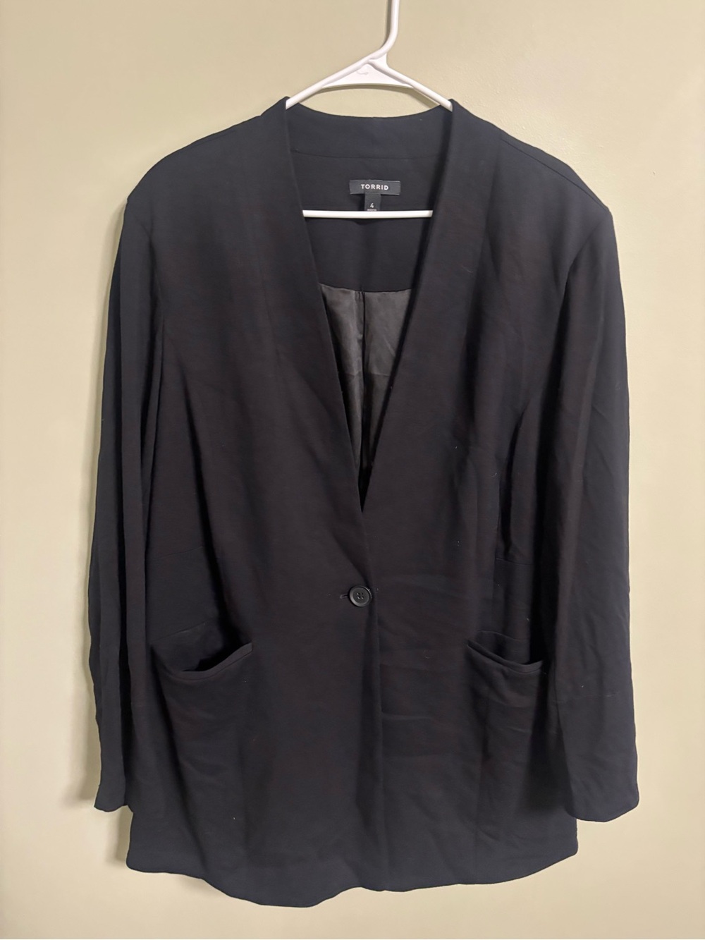 Torrid Black Ponte Long Sleeve Lightweight Jacket Blazer Size 4X Single Button